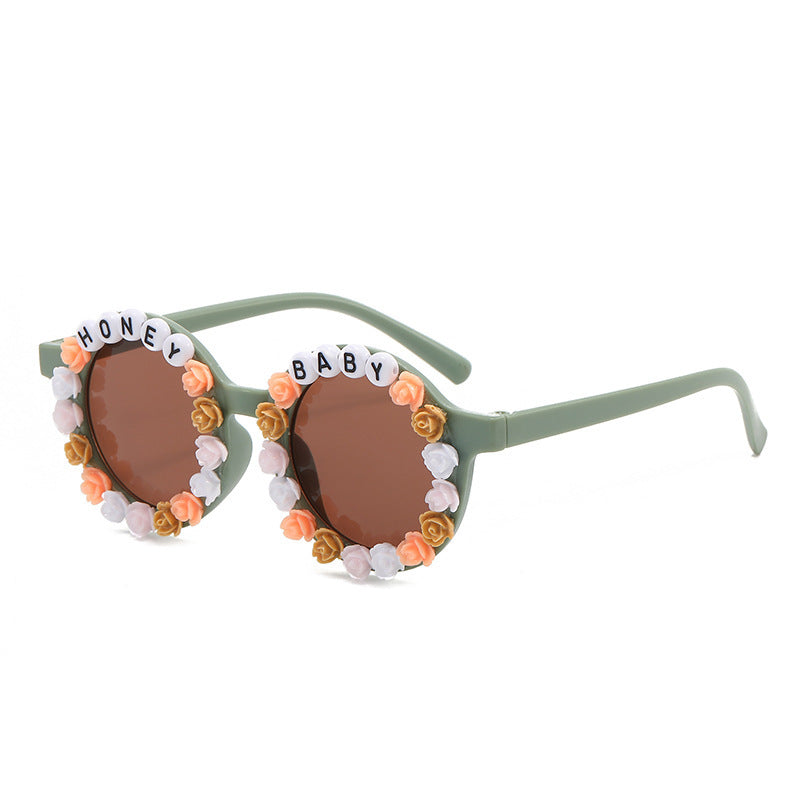 PC al por mayor 2023 Nuevas gafas de sol de miel de flores para bebés